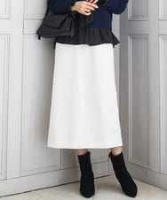 FKHBD58170 MK MICHEL KLEIN(MK ミッシェルクラン) ループネップツイードIラインスカート/洗える アイボリー