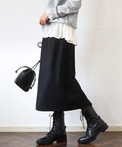 FKHBD58170 MK MICHEL KLEIN ループネップツイードIラインスカート/洗える