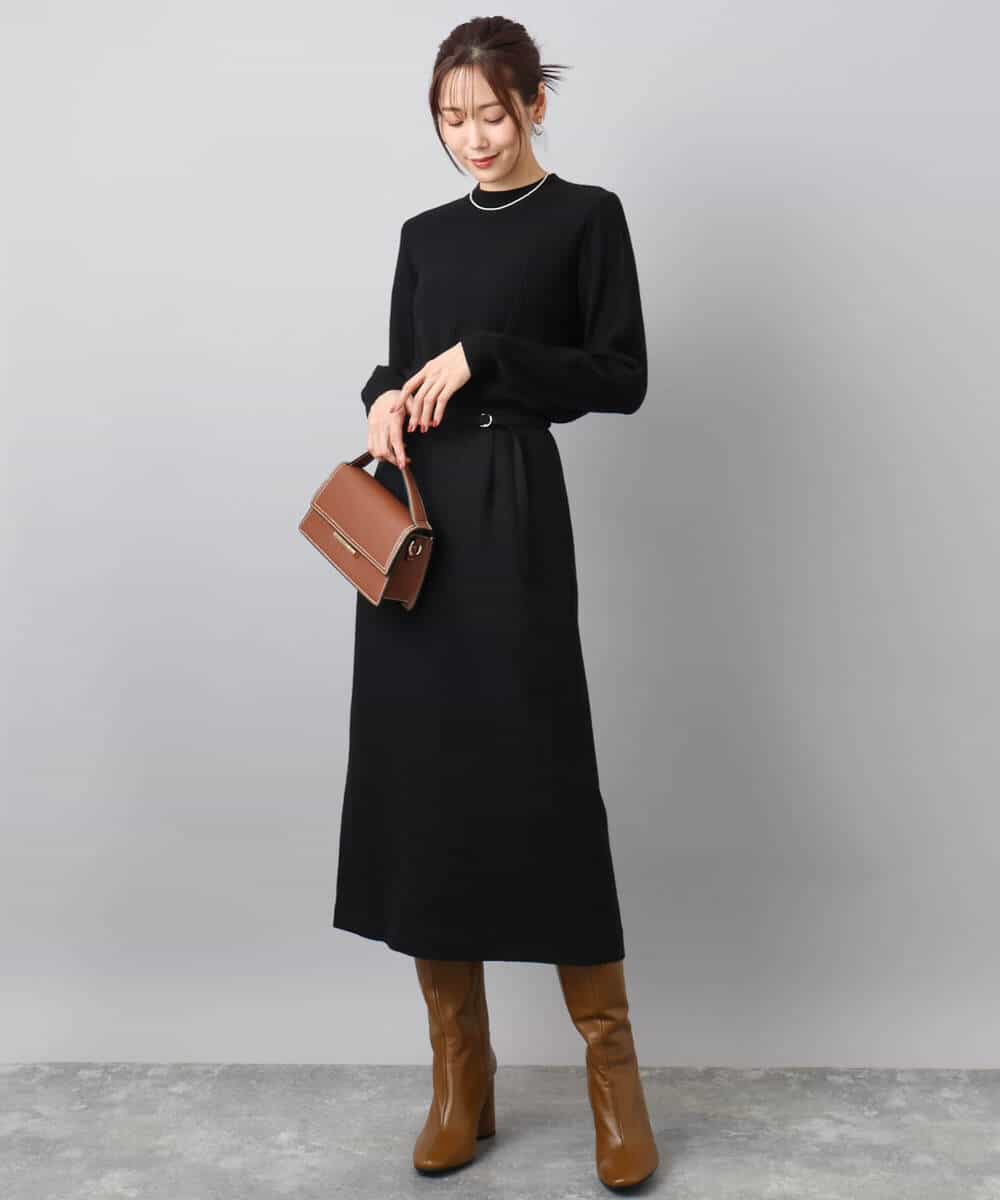 FKHBD58170 MK MICHEL KLEIN(MK ミッシェルクラン) ループネップツイードIラインスカート/洗える アイボリー
