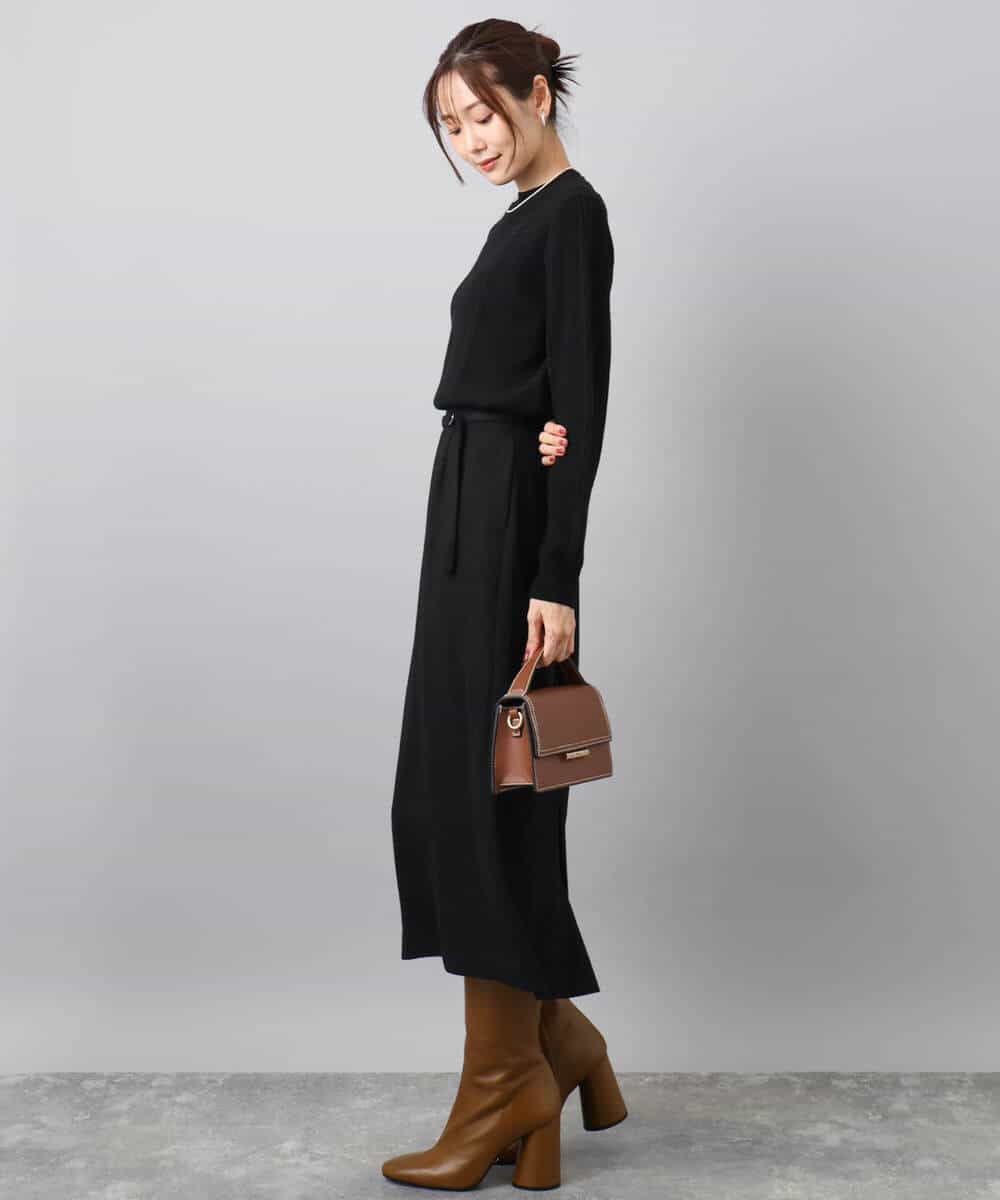 FKHBD58170 MK MICHEL KLEIN(MK ミッシェルクラン) ループネップツイードIラインスカート/洗える アイボリー