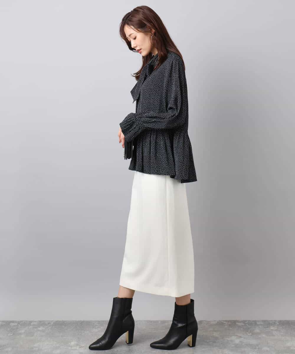 FKHBD58170 MK MICHEL KLEIN(MK ミッシェルクラン) ループネップツイードIラインスカート/洗える アイボリー
