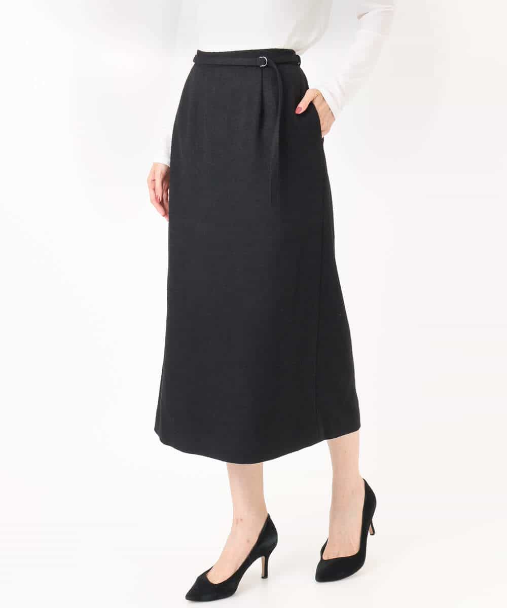 FKHBD58170 MK MICHEL KLEIN(MK ミッシェルクラン) ループネップツイードIラインスカート/洗える アイボリー