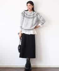 FKHBD58170 MK MICHEL KLEIN(MK ミッシェルクラン) ループネップツイードIラインスカート/洗える アイボリー