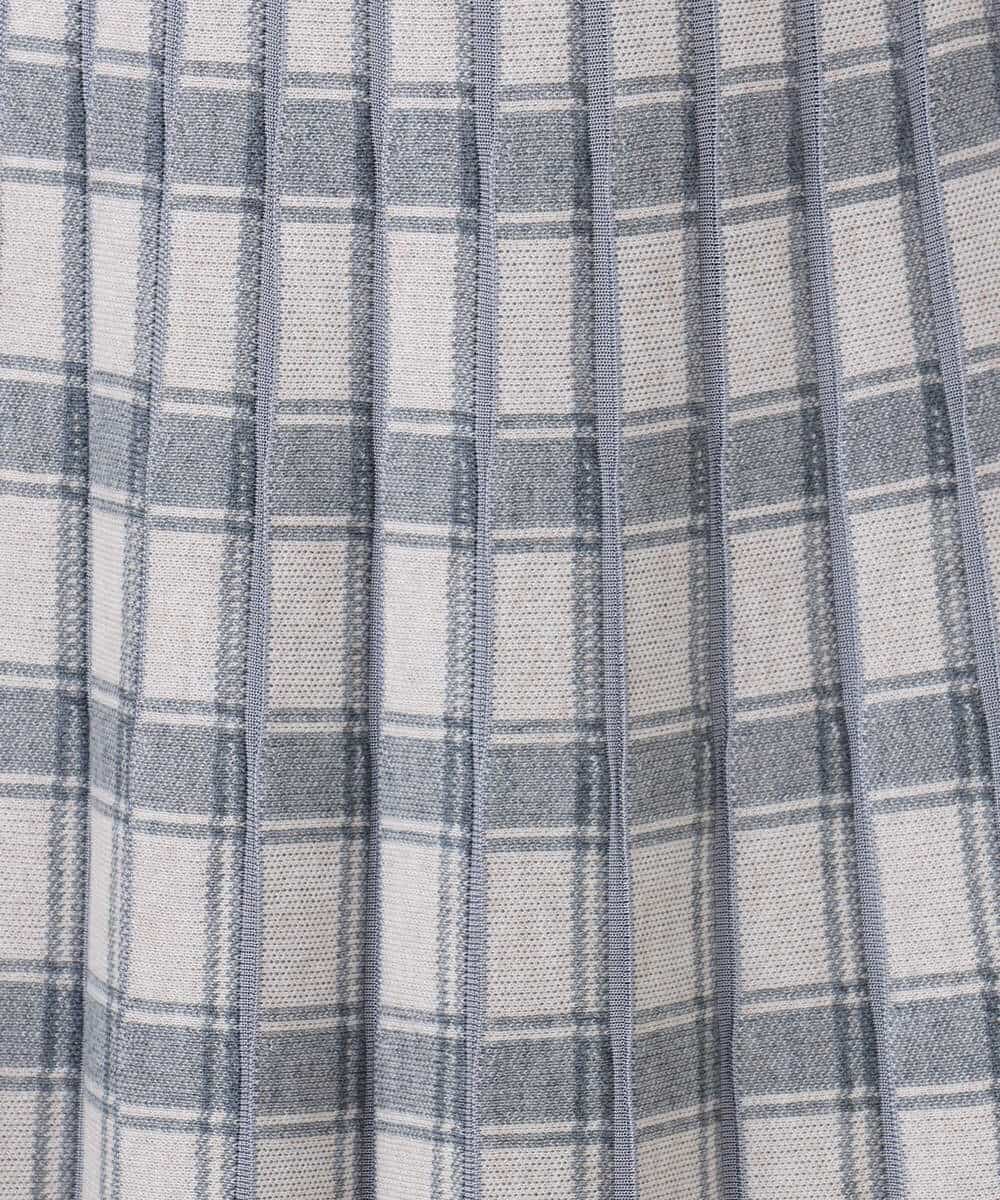 FKHDD01170 MK MICHEL KLEIN(MK ミッシェルクラン) チェック柄プリーツニットスカート/洗える ネイビー