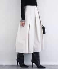 FKHDD60170 MK MICHEL KLEIN(MK ミッシェルクラン) メモリータフタ タックフレアスカート/洗える ベージュ