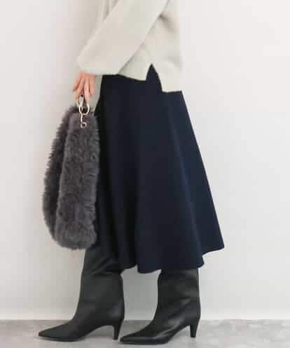 FKHDG65170 MK MICHEL KLEIN [洗える]スムース編みニットフレアースカート