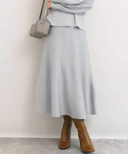 FKHDG65170 MK MICHEL KLEIN [洗える]スムース編みニットフレアースカート