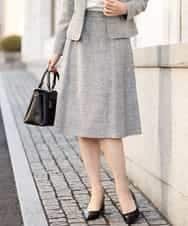 FKHDP91135 MK MICHEL KLEIN(MK ミッシェルクラン) ラメツイードフレアスカート/洗える グレー