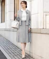 FKHDP91135 MK MICHEL KLEIN(MK ミッシェルクラン) ラメツイードフレアスカート/洗える グレー