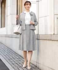 FKHDP91135 MK MICHEL KLEIN(MK ミッシェルクラン) ラメツイードフレアスカート/洗える グレー