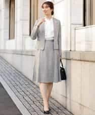 FKHDP91135 MK MICHEL KLEIN(MK ミッシェルクラン) ラメツイードフレアスカート/洗える グレー