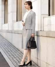 FKHDP91135 MK MICHEL KLEIN(MK ミッシェルクラン) ラメツイードフレアスカート/洗える グレー