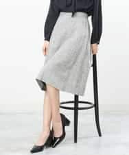 FKHDP91135 MK MICHEL KLEIN(MK ミッシェルクラン) ラメツイードフレアスカート/洗える グレー