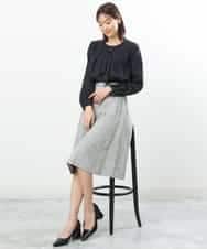 FKHDP91135 MK MICHEL KLEIN(MK ミッシェルクラン) ラメツイードフレアスカート/洗える グレー