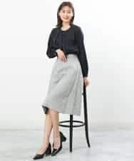 FKHDP91135 MK MICHEL KLEIN(MK ミッシェルクラン) ラメツイードフレアスカート/洗える グレー