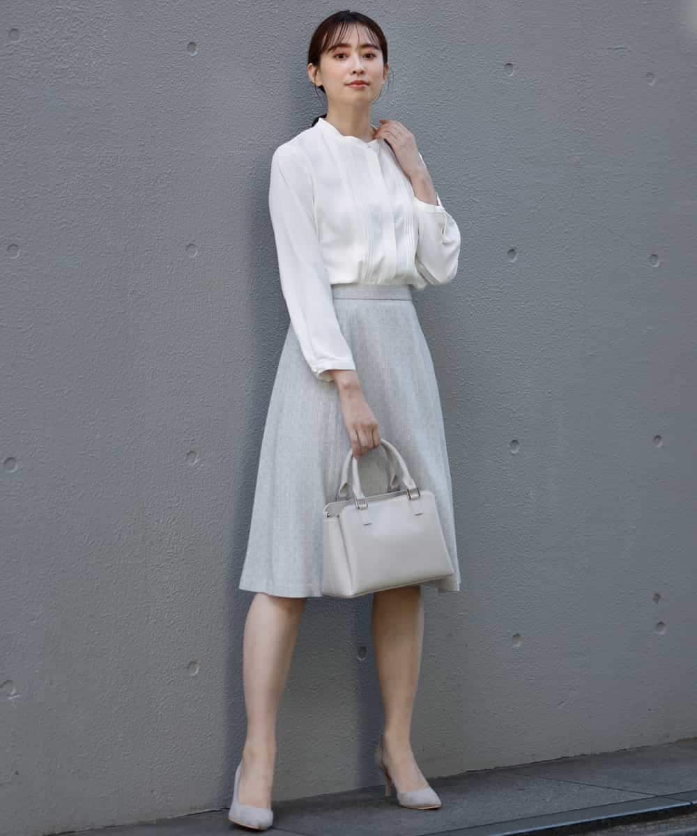 FKHDP91135 MK MICHEL KLEIN(MK ミッシェルクラン) ラメツイードフレアスカート/洗える グレー