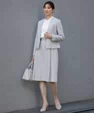 FKHDP91135 MK MICHEL KLEIN(MK ミッシェルクラン) ラメツイードフレアスカート/洗える グレー