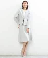 FKHDP91135 MK MICHEL KLEIN(MK ミッシェルクラン) ラメツイードフレアスカート/洗える グレー