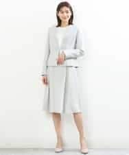 FKHDP91135 MK MICHEL KLEIN(MK ミッシェルクラン) ラメツイードフレアスカート/洗える グレー
