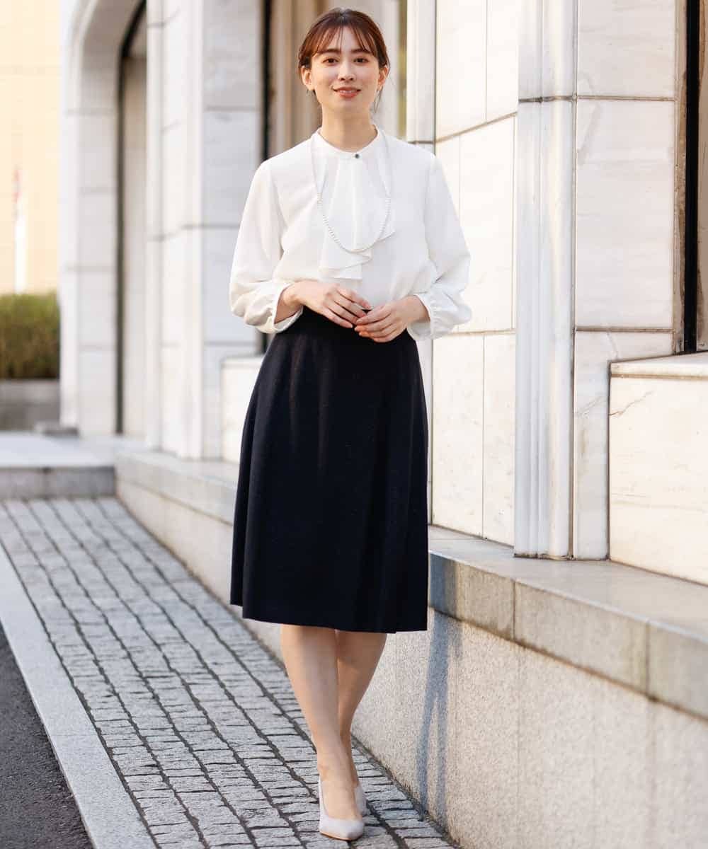 FKHDP91135 MK MICHEL KLEIN(MK ミッシェルクラン) ラメツイードフレアスカート/洗える グレー
