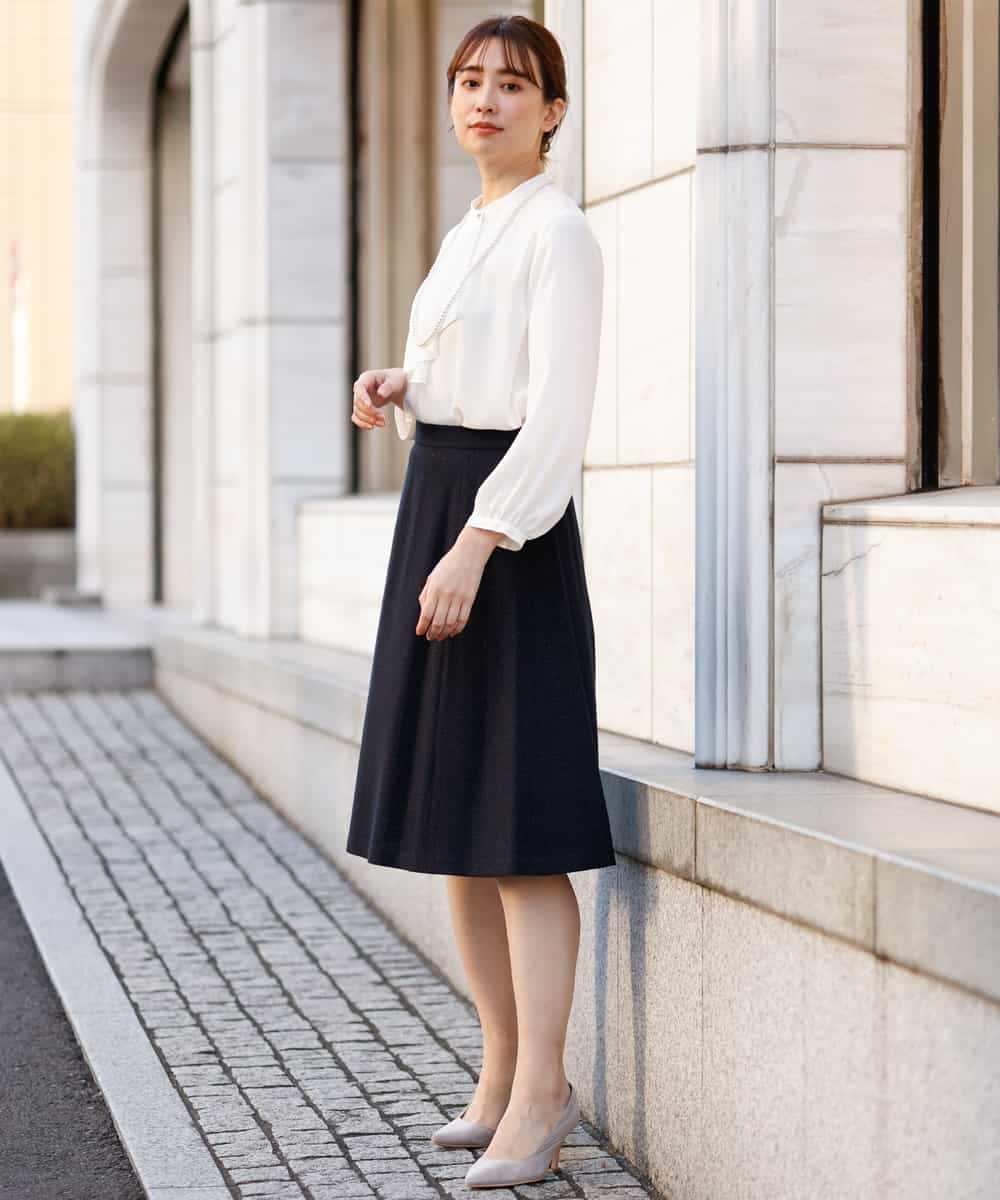 FKHDP91135 MK MICHEL KLEIN(MK ミッシェルクラン) ラメツイードフレアスカート/洗える グレー