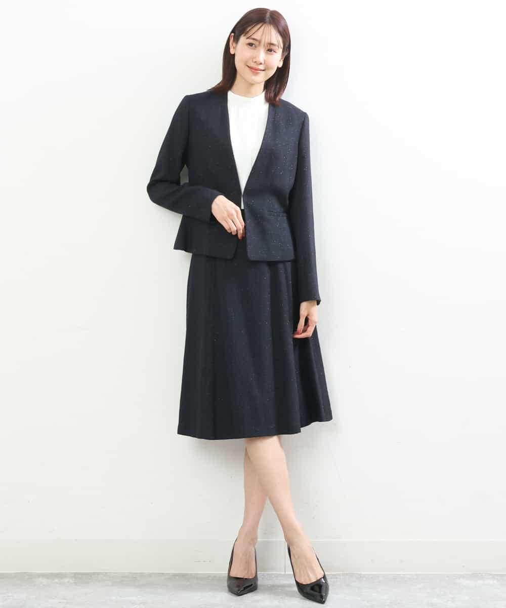 FKHDP91135 MK MICHEL KLEIN(MK ミッシェルクラン) ラメツイードフレアスカート/洗える グレー