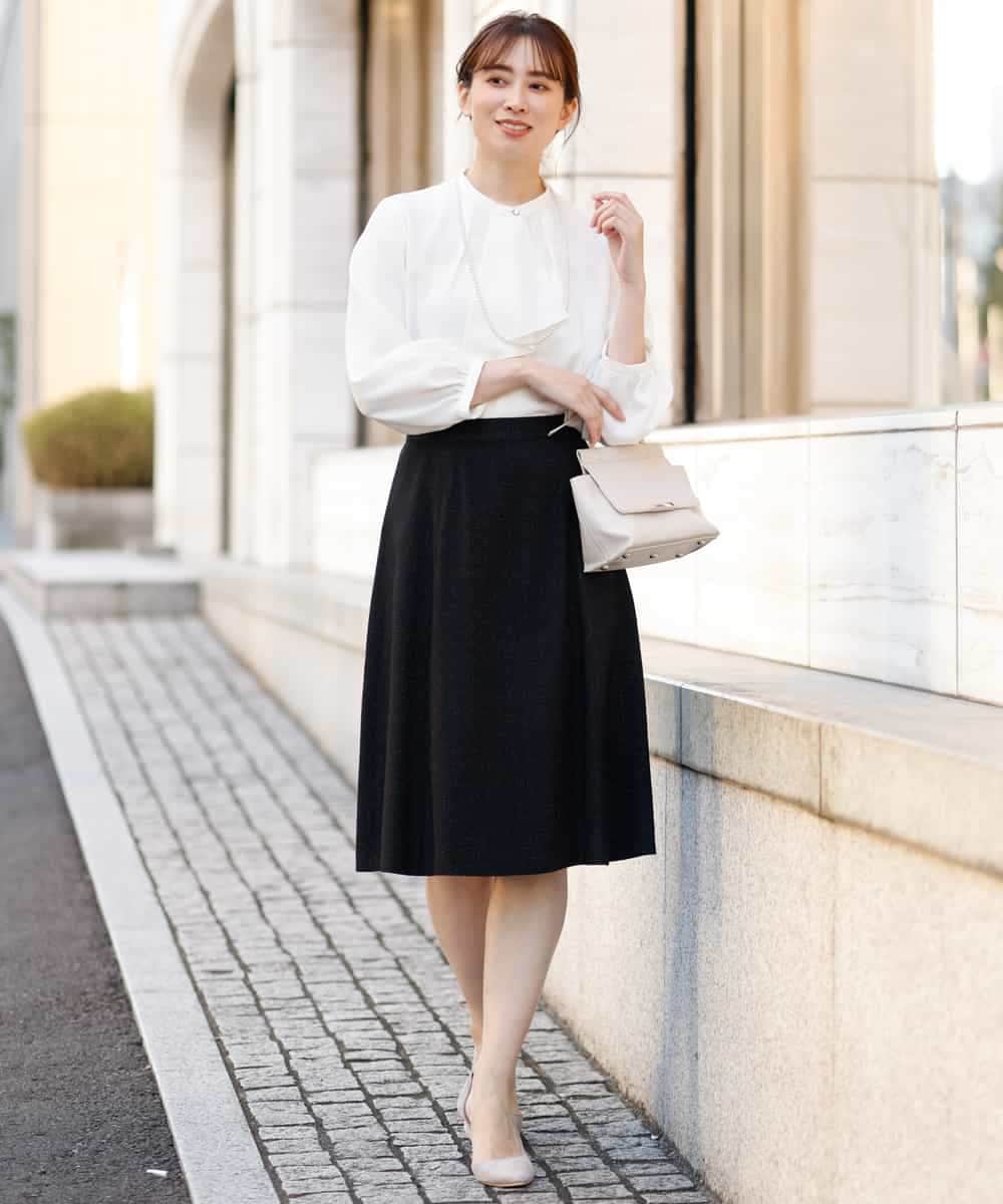 FKHDP91135 MK MICHEL KLEIN(MK ミッシェルクラン) ラメツイードフレアスカート/洗える グレー