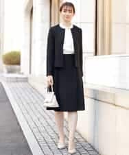 FKHDP91135 MK MICHEL KLEIN(MK ミッシェルクラン) ラメツイードフレアスカート/洗える グレー