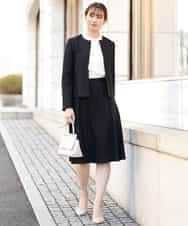 FKHDP91135 MK MICHEL KLEIN(MK ミッシェルクラン) ラメツイードフレアスカート/洗える グレー