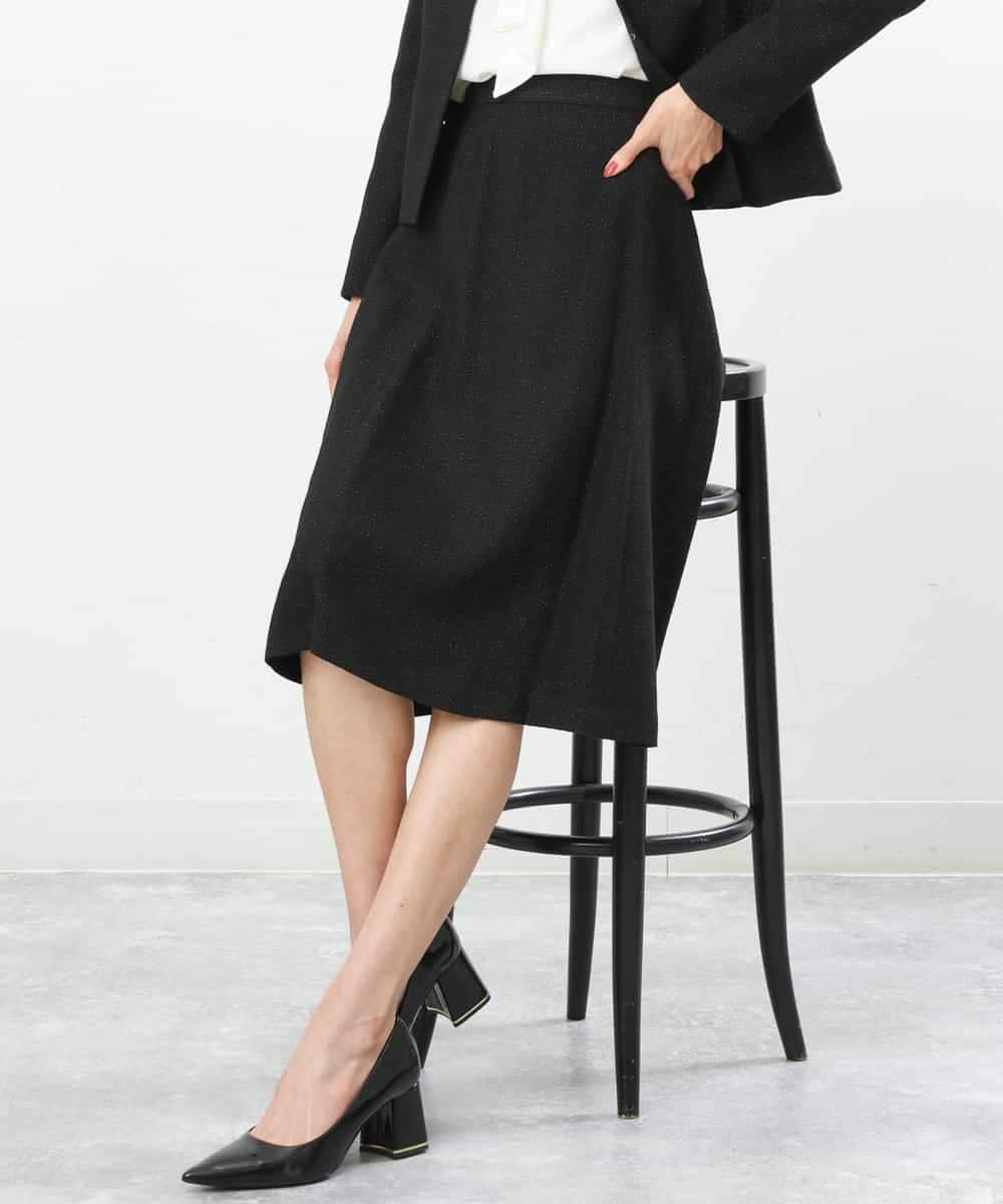 FKHDP91135 MK MICHEL KLEIN(MK ミッシェルクラン) ラメツイードフレアスカート/洗える グレー