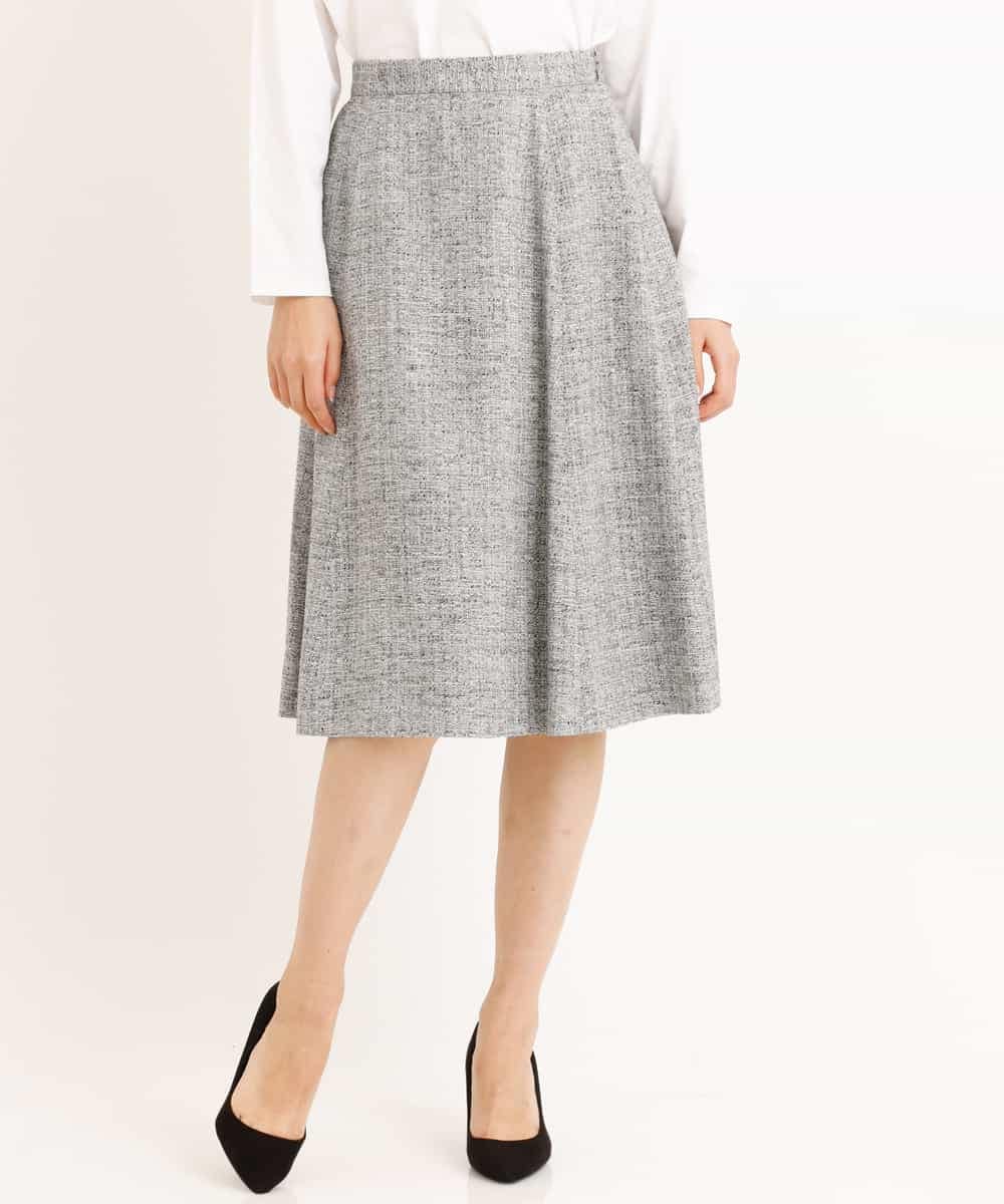 FKHDP91135 MK MICHEL KLEIN(MK ミッシェルクラン) ラメツイードフレアスカート/洗える グレー