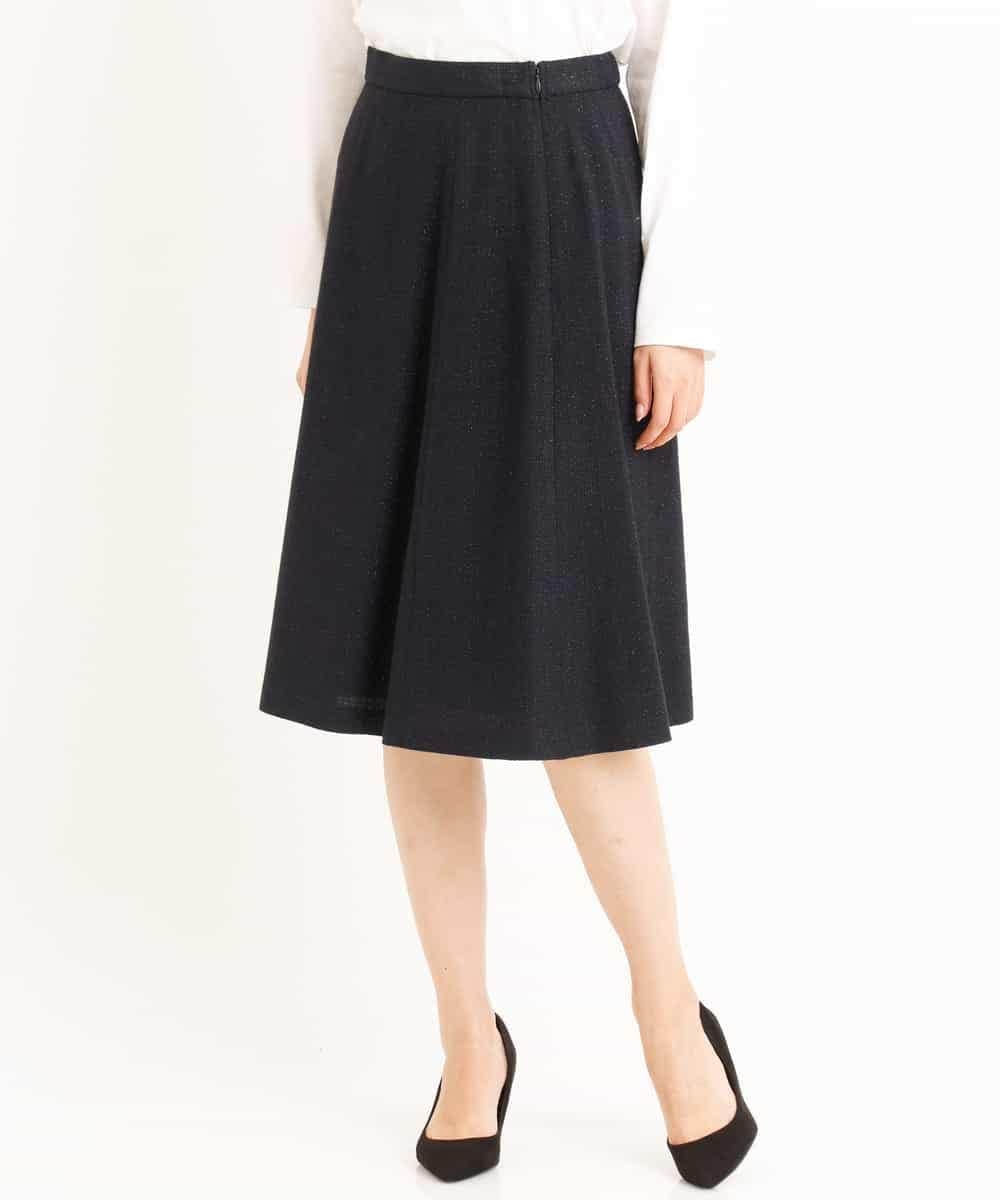 FKHDP91135 MK MICHEL KLEIN(MK ミッシェルクラン) ラメツイードフレアスカート/洗える グレー