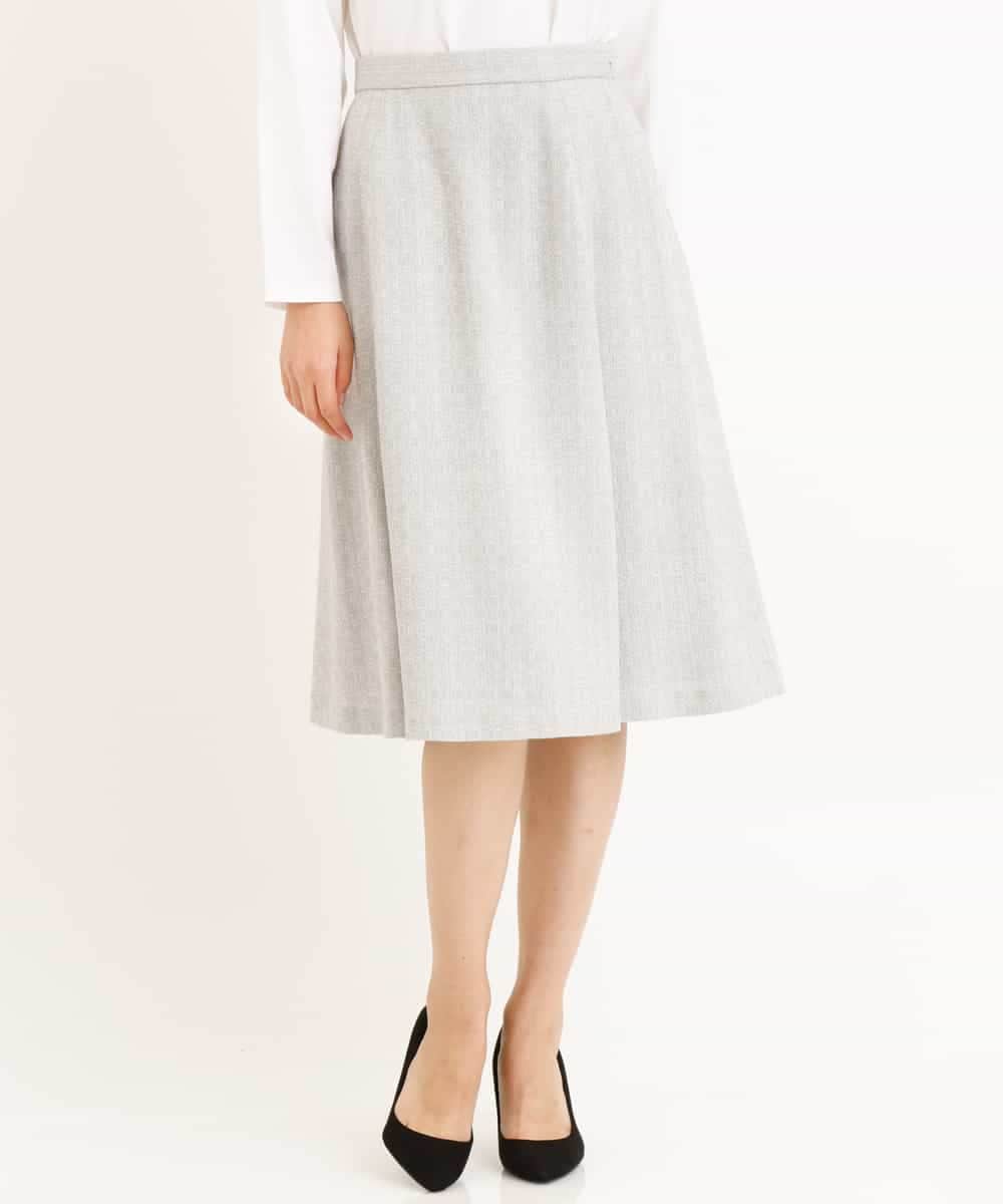 FKHDP91135 MK MICHEL KLEIN(MK ミッシェルクラン) ラメツイードフレアスカート/洗える グレー