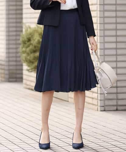 FKHDS12140 MK MICHEL KLEIN リバーシブルシフォンプリーツスカート/洗える