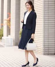 FKHDS12140 MK MICHEL KLEIN(MK ミッシェルクラン) リバーシブルシフォンプリーツスカート/洗える ネイビー