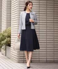 FKHDS14150 MK MICHEL KLEIN(MK ミッシェルクラン) ラップ風デザインフレアスカート/洗える ライトブルー