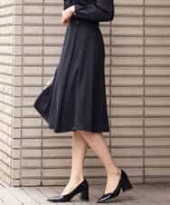 FKHDS14150 MK MICHEL KLEIN(MK ミッシェルクラン) ラップ風デザインフレアスカート/洗える ネイビー
