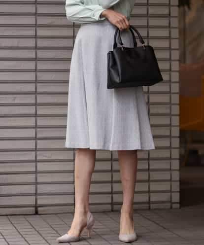 FKHDS91150 MK MICHEL KLEIN ラメツイードフレアスカート/洗える