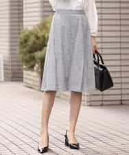 FKHDS91150 MK MICHEL KLEIN(MK ミッシェルクラン) ラメツイードフレアスカート/洗える グレー