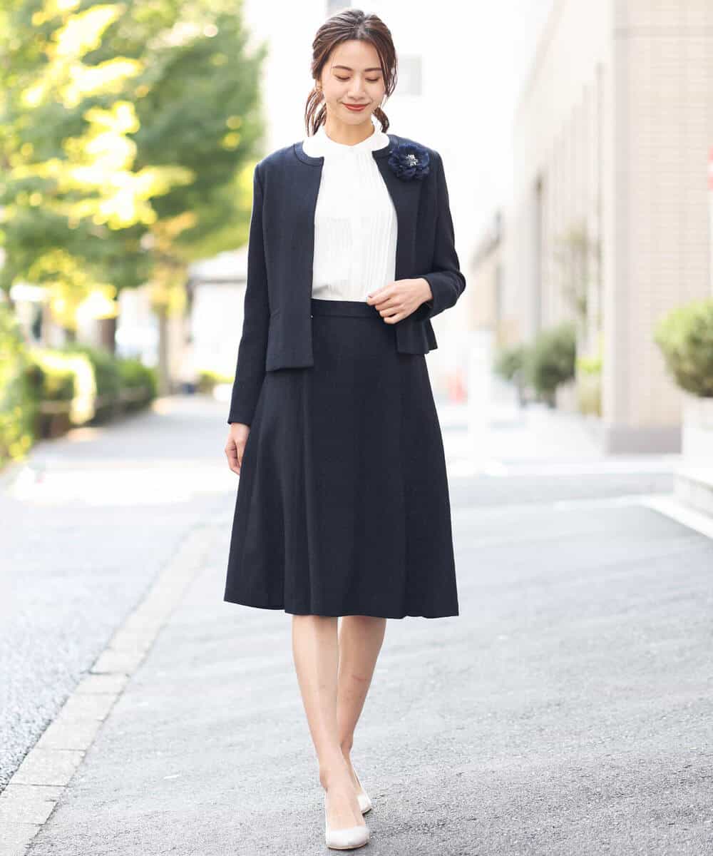 FKHDS91150 MK MICHEL KLEIN(MK ミッシェルクラン) ラメツイードフレアスカート/洗える グレー
