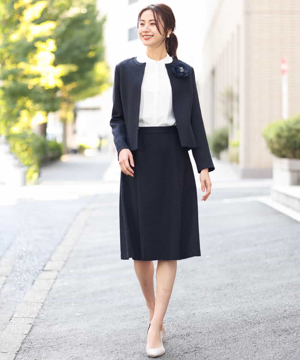 FKHDS91150 MK MICHEL KLEIN(MK ミッシェルクラン) ラメツイードフレアスカート/洗える グレー