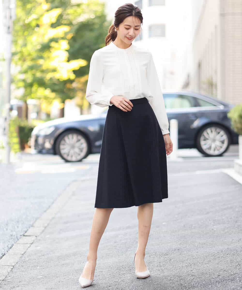FKHDS91150 MK MICHEL KLEIN(MK ミッシェルクラン) ラメツイードフレアスカート/洗える グレー