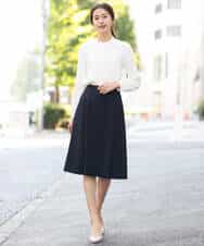 FKHDS91150 MK MICHEL KLEIN(MK ミッシェルクラン) ラメツイードフレアスカート/洗える グレー