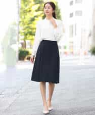 FKHDS91150 MK MICHEL KLEIN(MK ミッシェルクラン) ラメツイードフレアスカート/洗える グレー