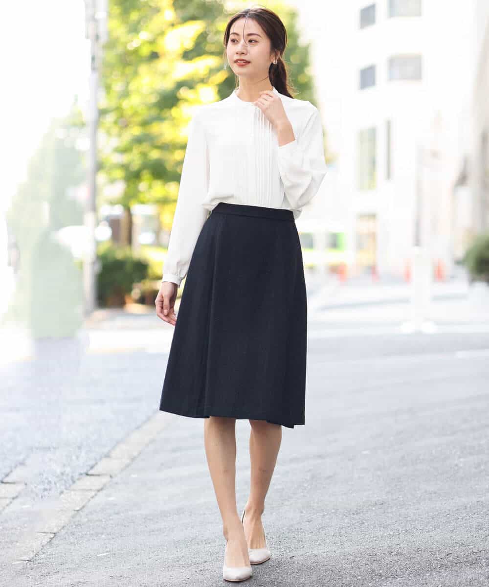 FKHDS91150 MK MICHEL KLEIN(MK ミッシェルクラン) ラメツイードフレアスカート/洗える グレー