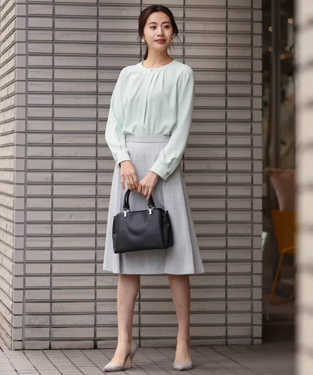 FKHDS91150 MK MICHEL KLEIN(MK ミッシェルクラン) ラメツイードフレアスカート/洗える グレー