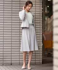 FKHDS91150 MK MICHEL KLEIN(MK ミッシェルクラン) ラメツイードフレアスカート/洗える グレー
