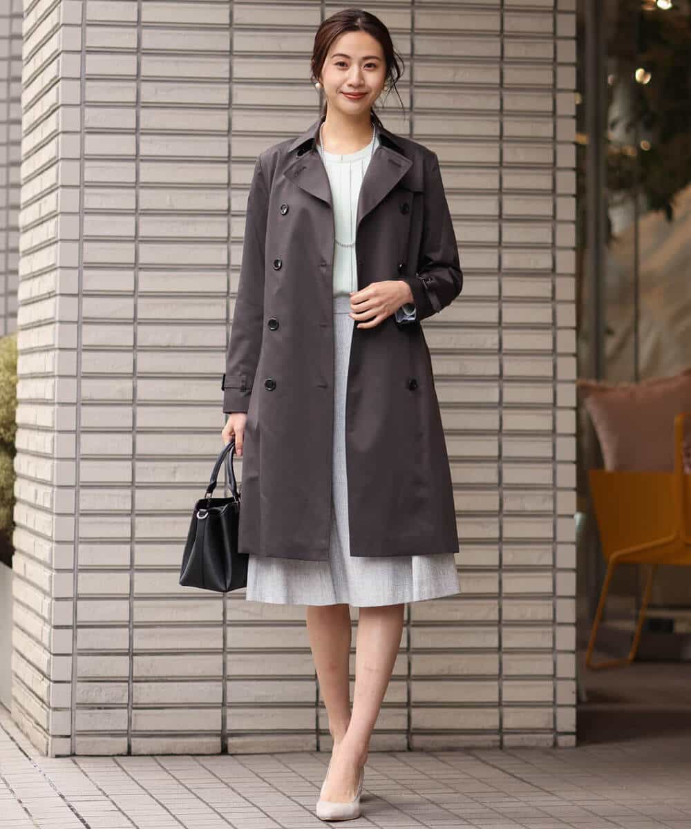 FKHDS91150 MK MICHEL KLEIN(MK ミッシェルクラン) ラメツイードフレアスカート/洗える グレー