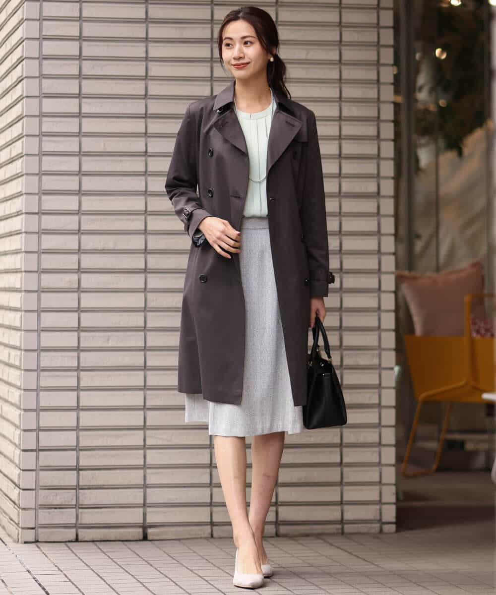 FKHDS91150 MK MICHEL KLEIN(MK ミッシェルクラン) ラメツイードフレアスカート/洗える グレー
