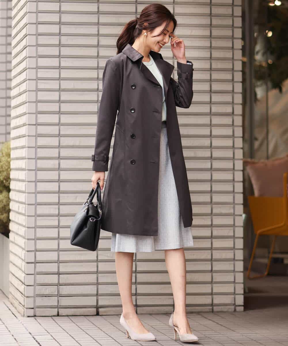 FKHDS91150 MK MICHEL KLEIN(MK ミッシェルクラン) ラメツイードフレアスカート/洗える グレー